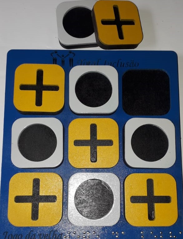 Jogo Da Velha Tátil Braille Baixa Visão Amarelo