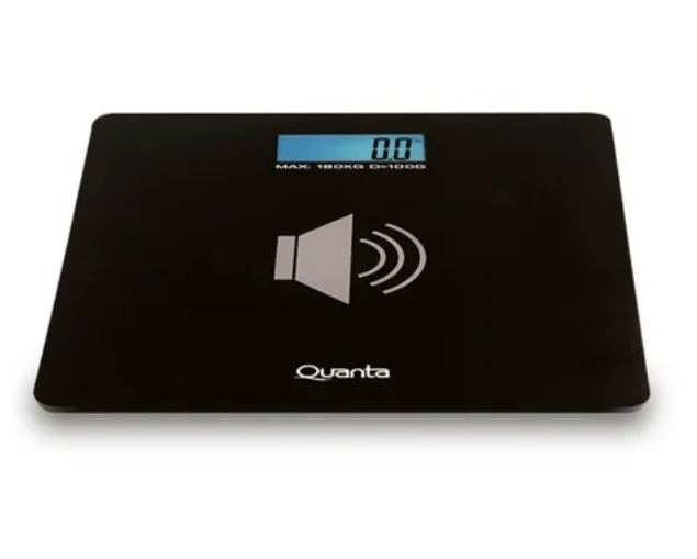 Balança Digital com voz em português para Peso Corporal Quanta Slim QTBL09  até 180 kg - Preta - Loja Virtual Ampla Visão